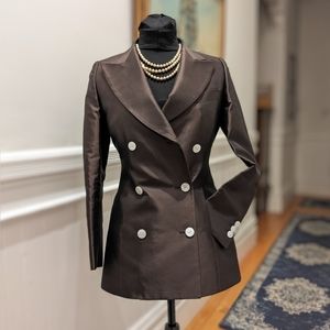 Dolce & Gabbana Silk Chocolate Blazer